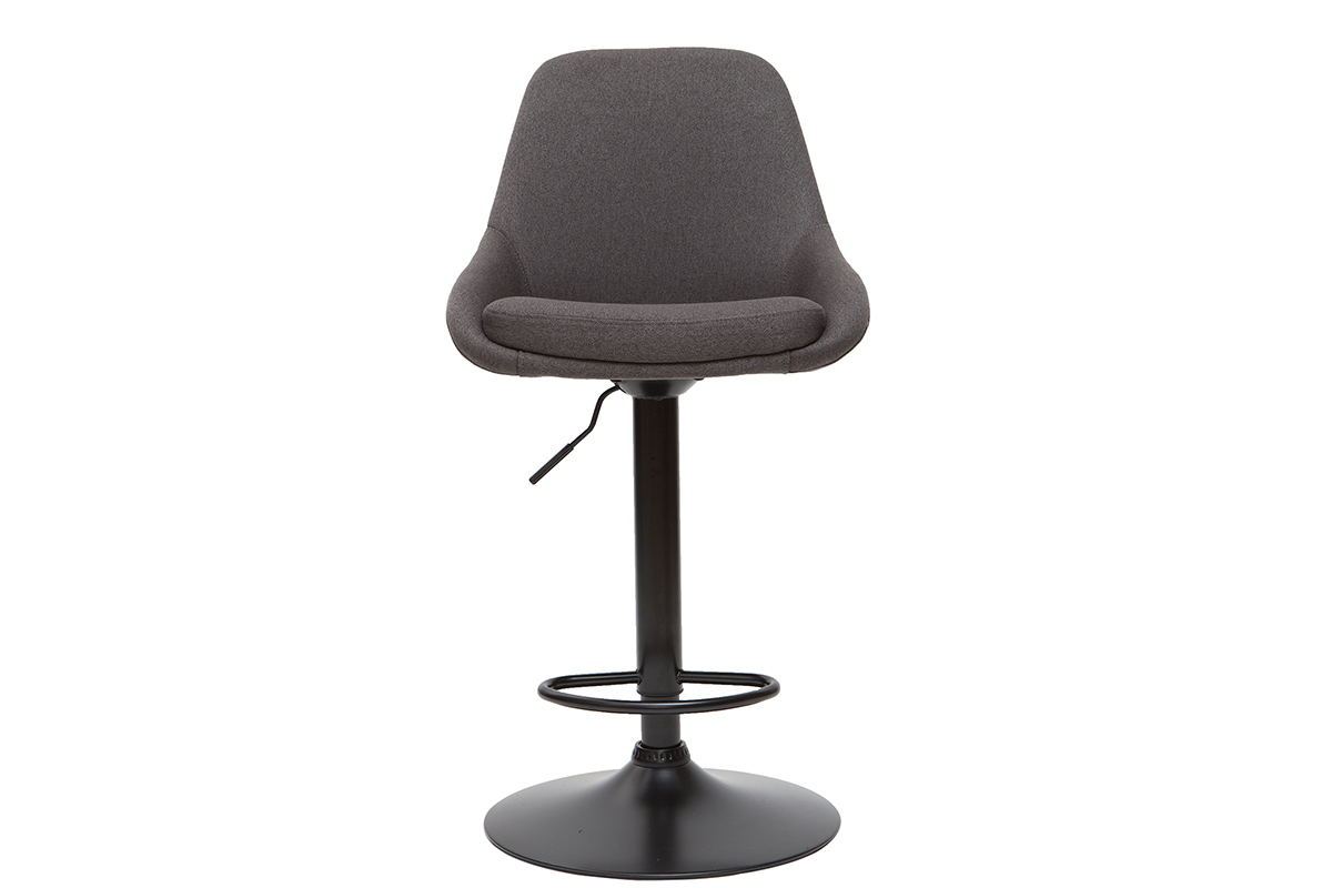 Tabourets de bar design r�glables gris fonc� (lot de 2) HOLO