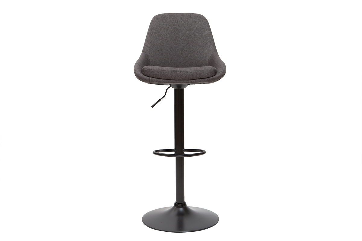 Tabourets de bar design r�glables gris fonc� (lot de 2) HOLO