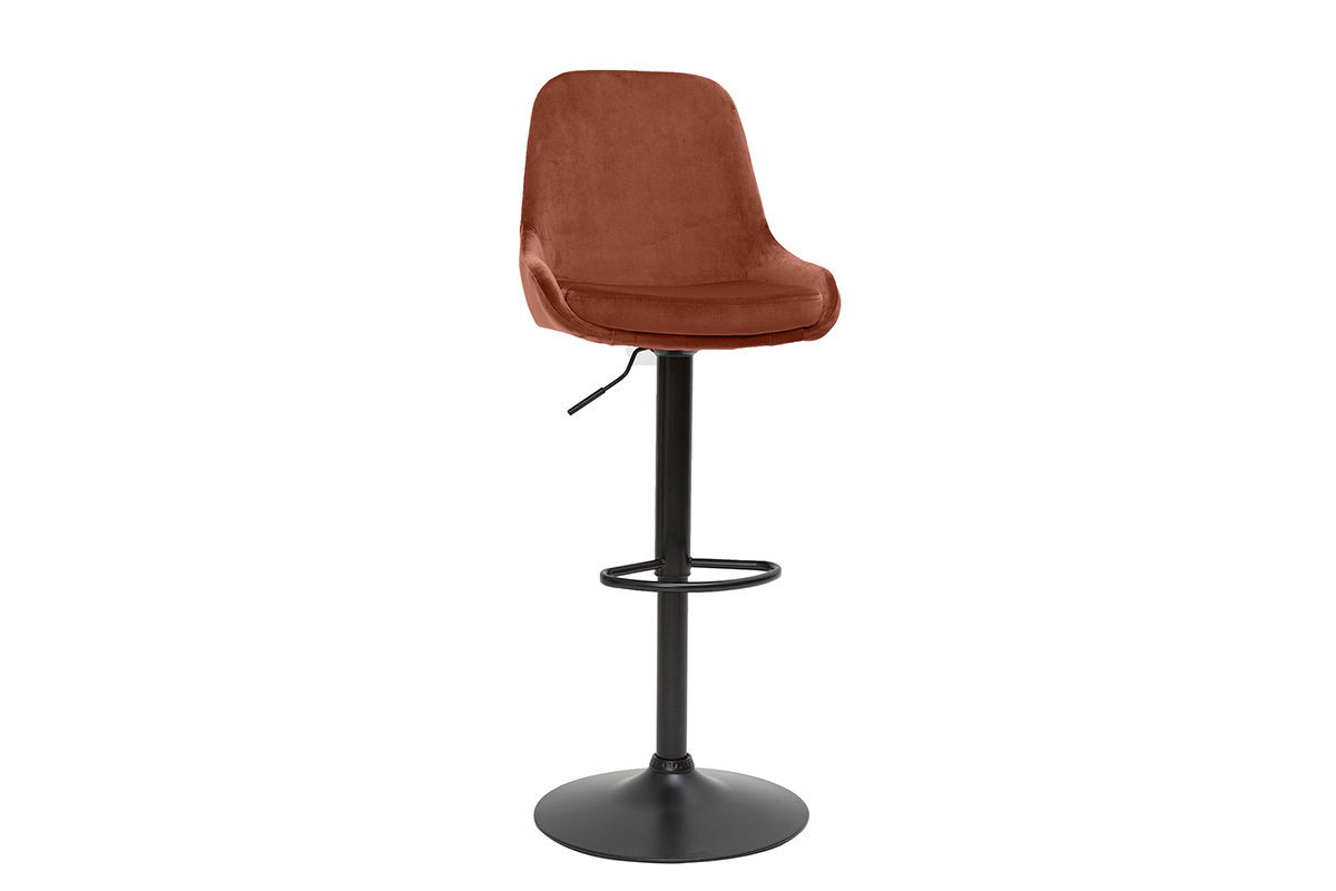 Tabourets de bar design r�glables velours rouge tomette (lot de 2) HOLO