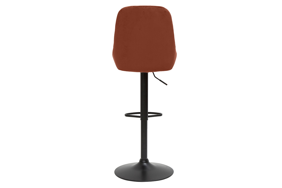 Tabourets de bar design r�glables velours rouge tomette (lot de 2) HOLO