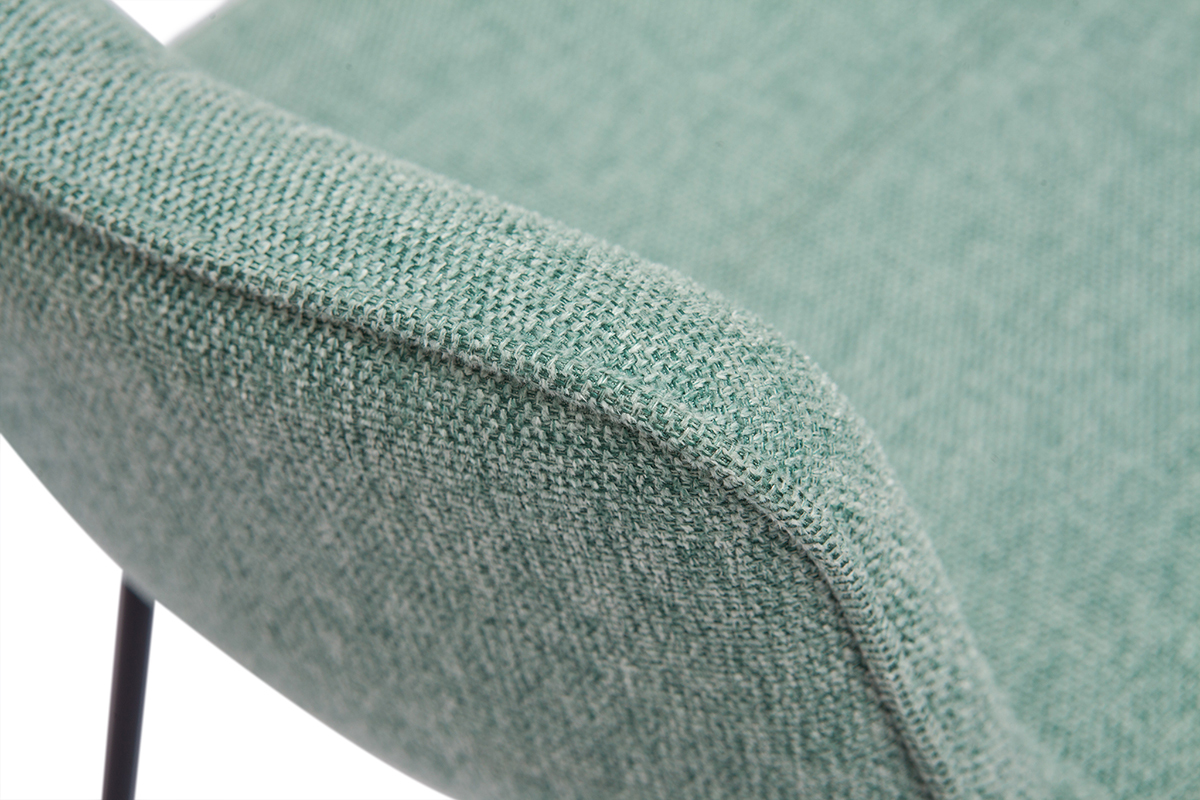 D�tail du tissu effet velours textur� vert c�ladon du tabouret de bar BOOST.