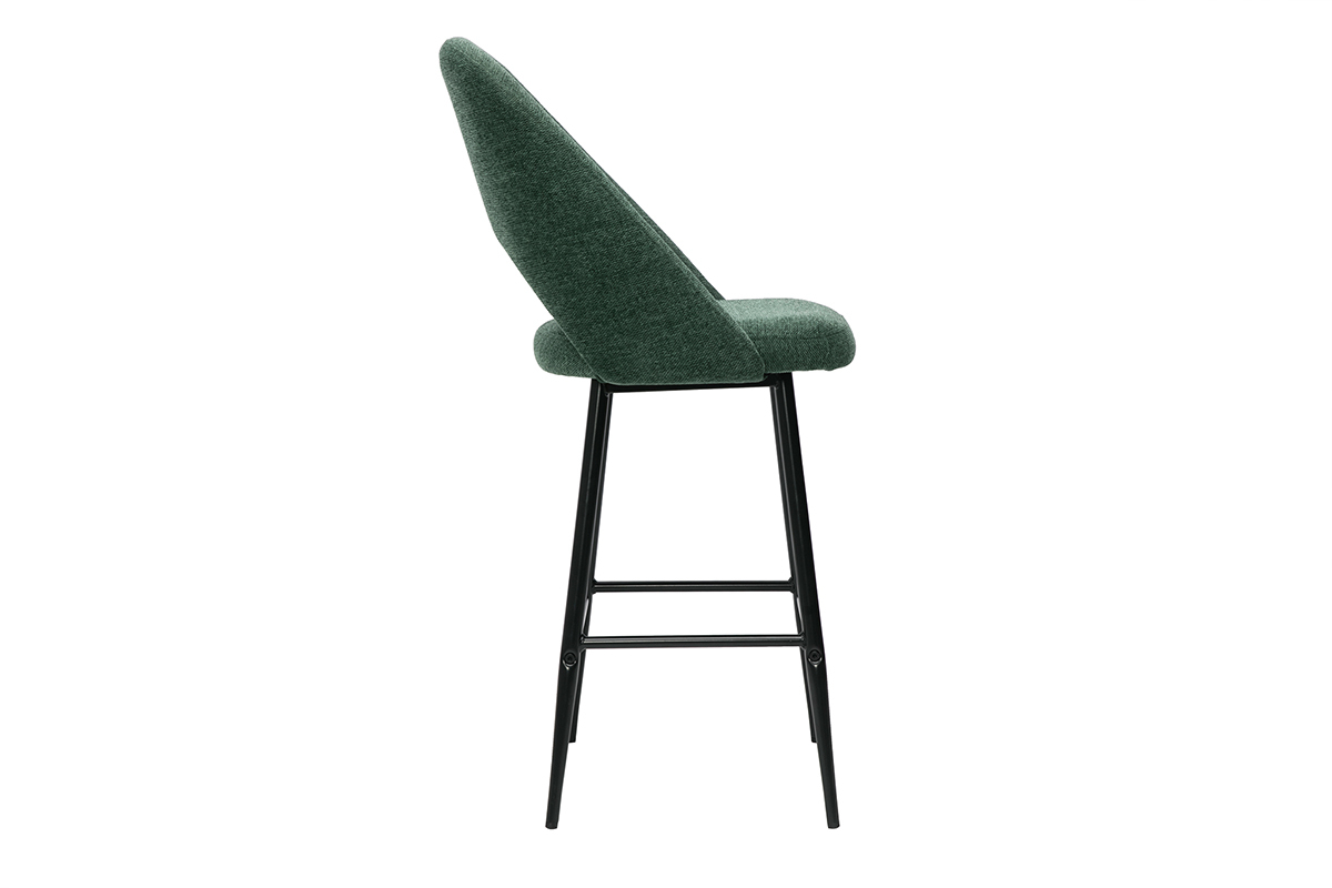 Tabourets de bar en tissu effet velours textur� vert H65 cm (lot de 2) COSETTE