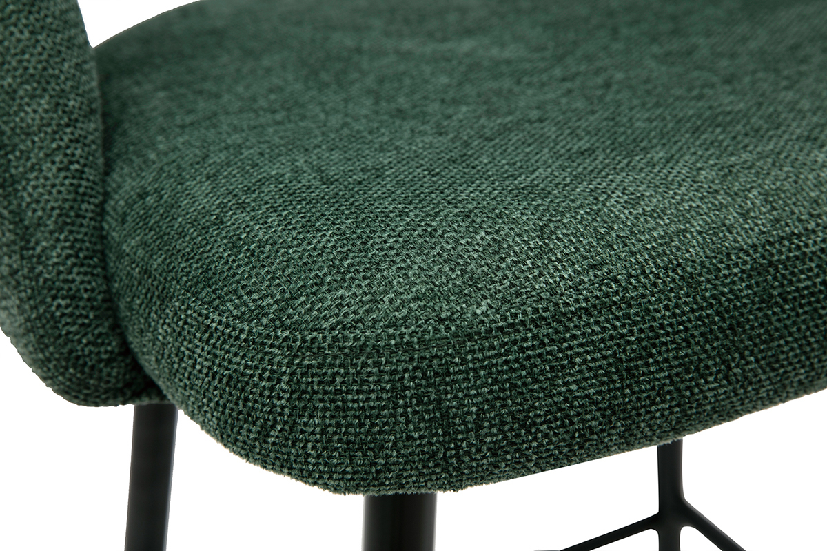 Tabourets de bar en tissu effet velours textur� vert H65 cm (lot de 2) COSETTE