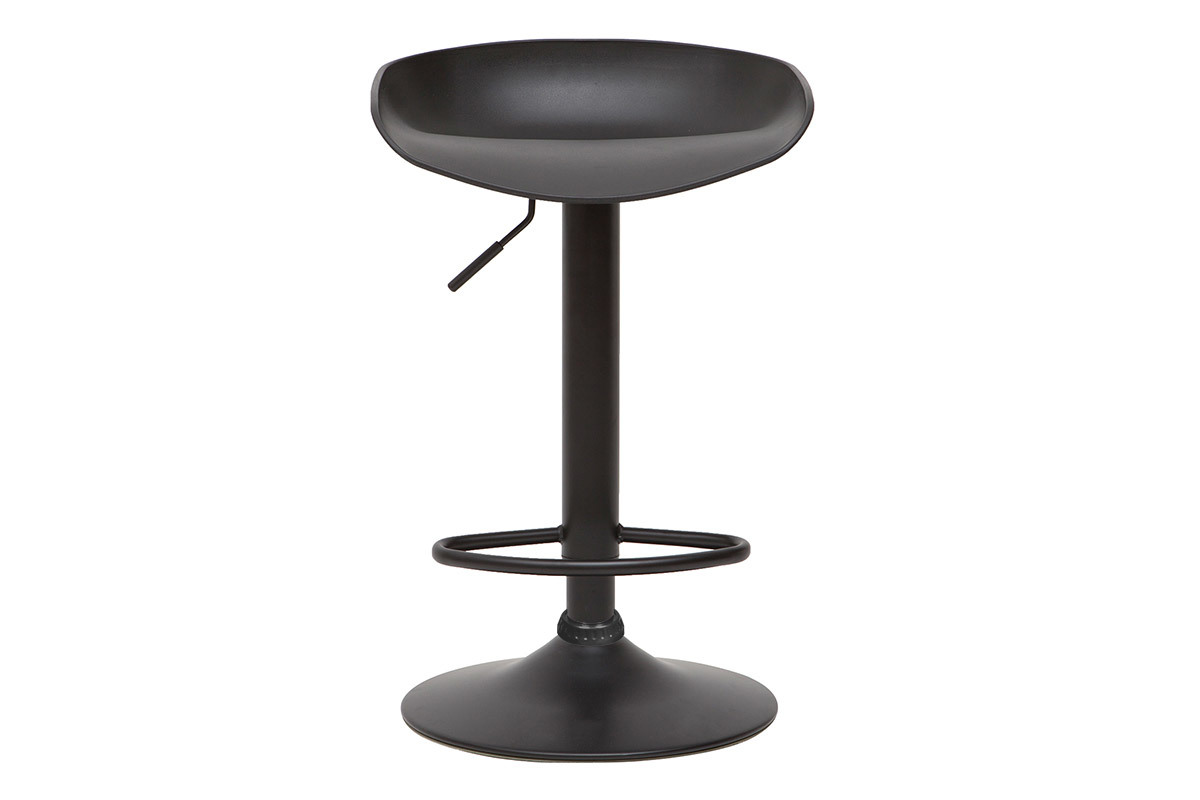 Tabourets de bar r�glables design noirs H65 cm (lot de 2) PEBBLE
