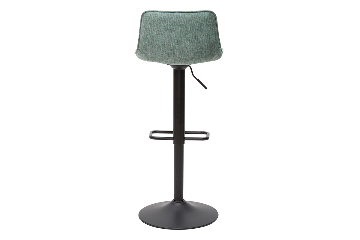 Tabourets de bar r�glables en tissu effet velours textur� vert c�ladon et m�tal (lot de 2) BOOST