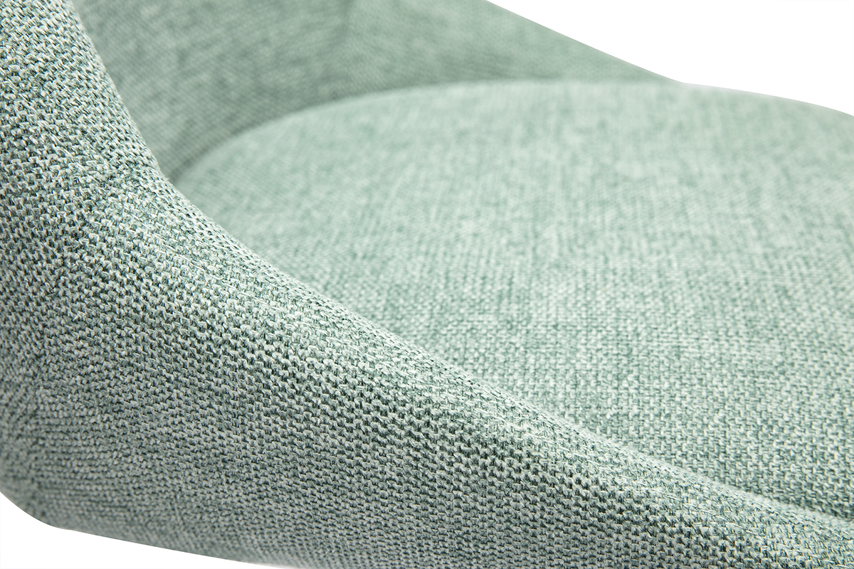 Gros plan sur le tissu effet velours textur� vert c�ladon du tabouret ALESS.