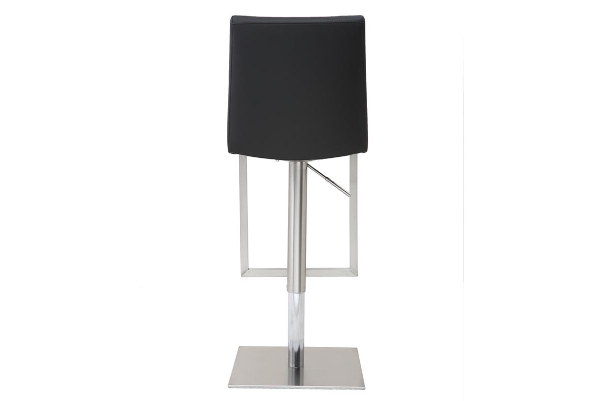Tabourets de bar relevables noir et acier chrom� (lot de 2) KYLE