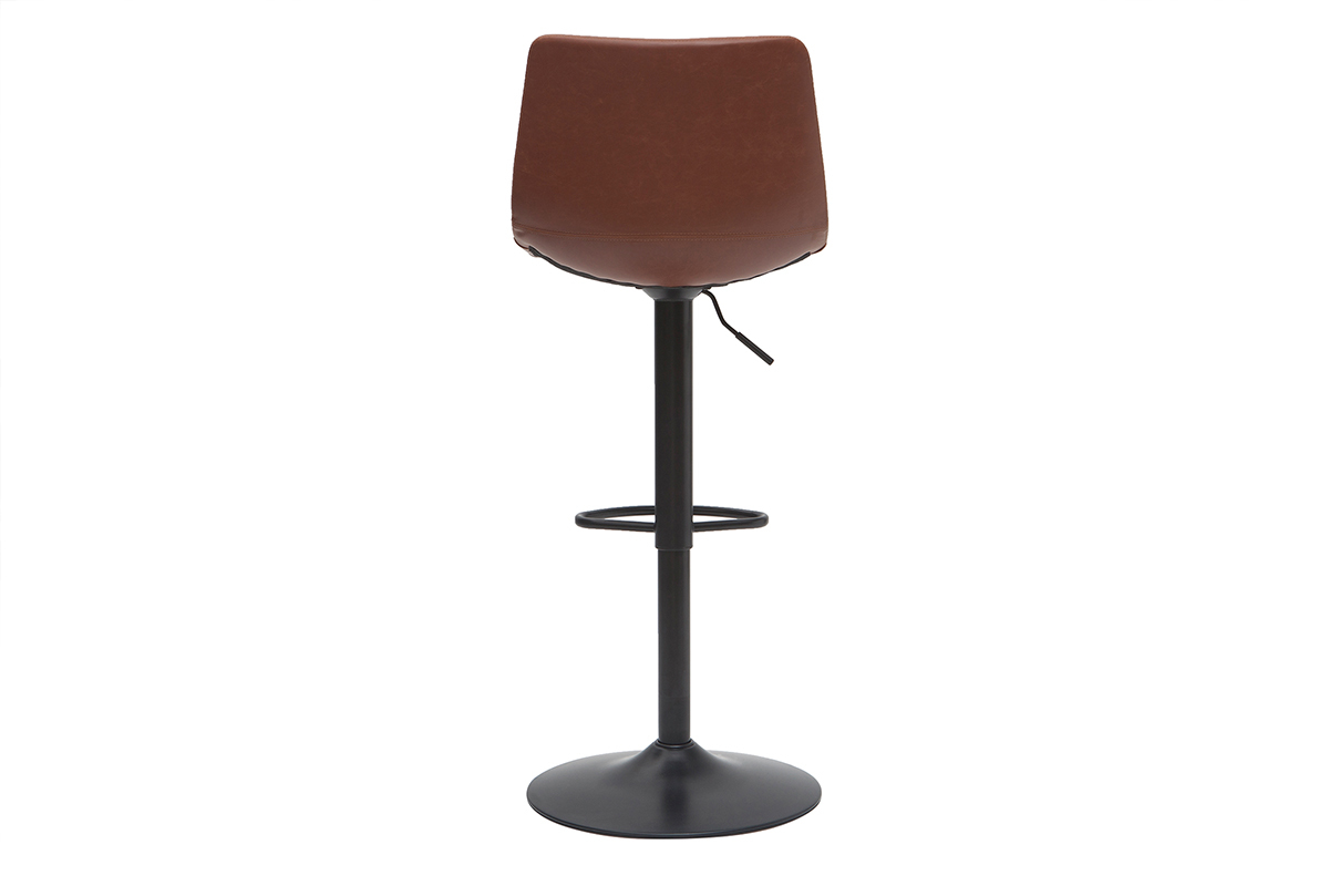 Tabourets de bar vintage r�glables pivotants marron clair (lot de 2) NEW ROCK