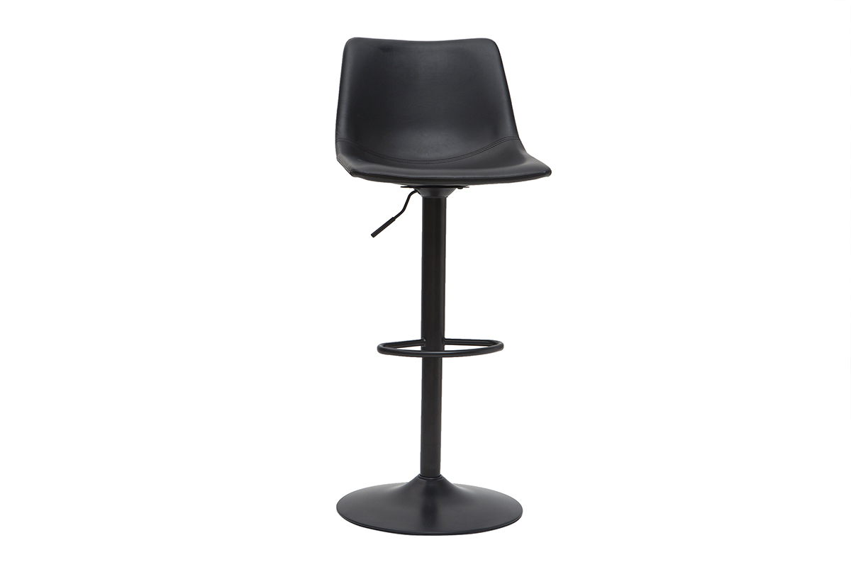 Tabourets de bar vintage r�glables pivotants noirs (lot de 2) NEW ROCK