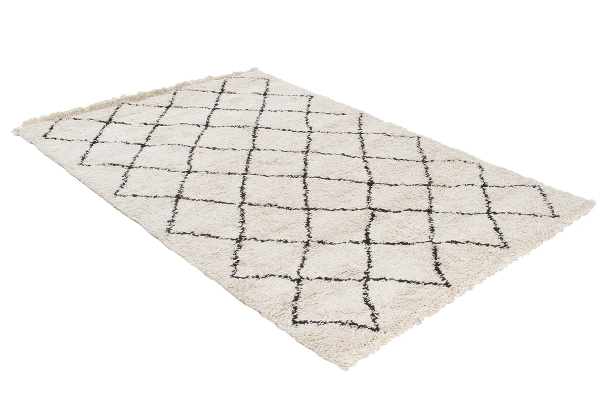 Tapis /  descente de lit style berb�re �cru 60 x 120 cm ZELIA