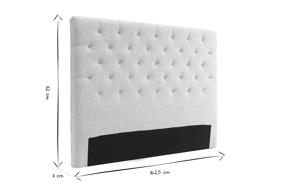 T�te de lit capitonn�e en tissu naturel L160 cm ENGUERRAND
