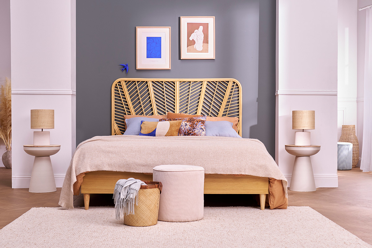 T�te de lit en rotin L162 cm GALON