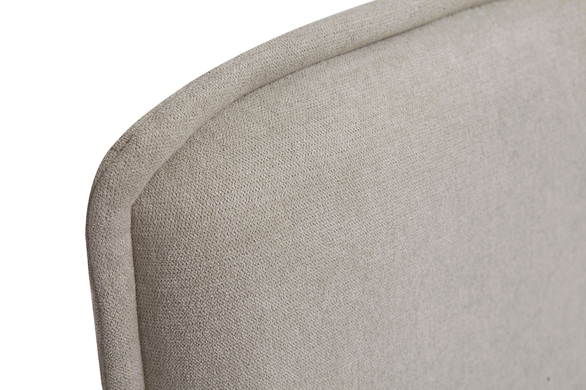 T�te de lit en tissu effet velours beige naturel L175 cm MARCIA