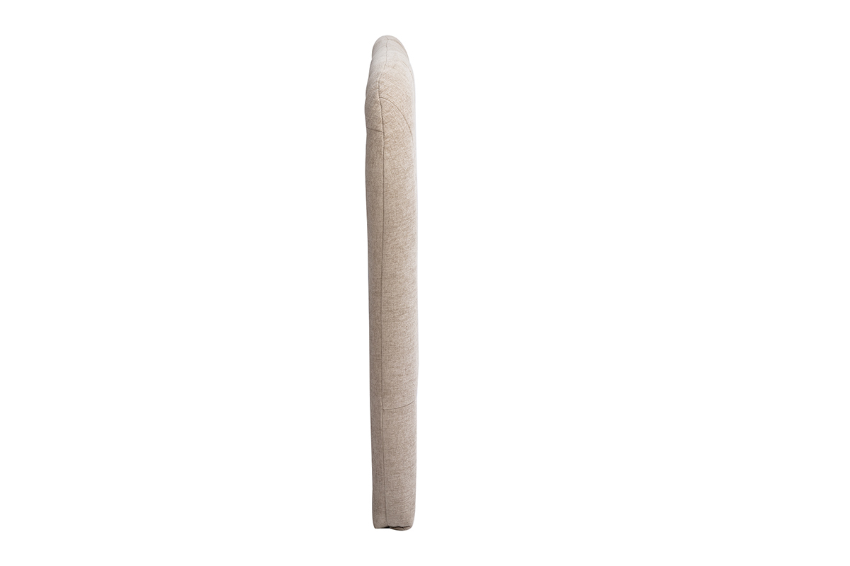 T�te de lit en tissu effet velours textur� beige L169 cm ALANIS