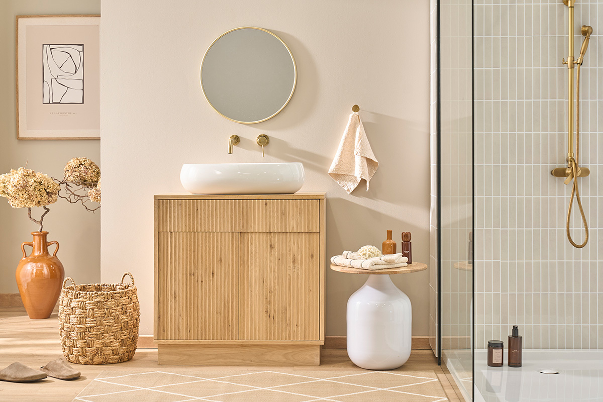 Vasque ovale en c�ramique blanche L60.5 cm GALEA