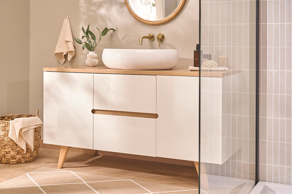 Vasque ovale en c�ramique blanche L60.5 cm GALEA